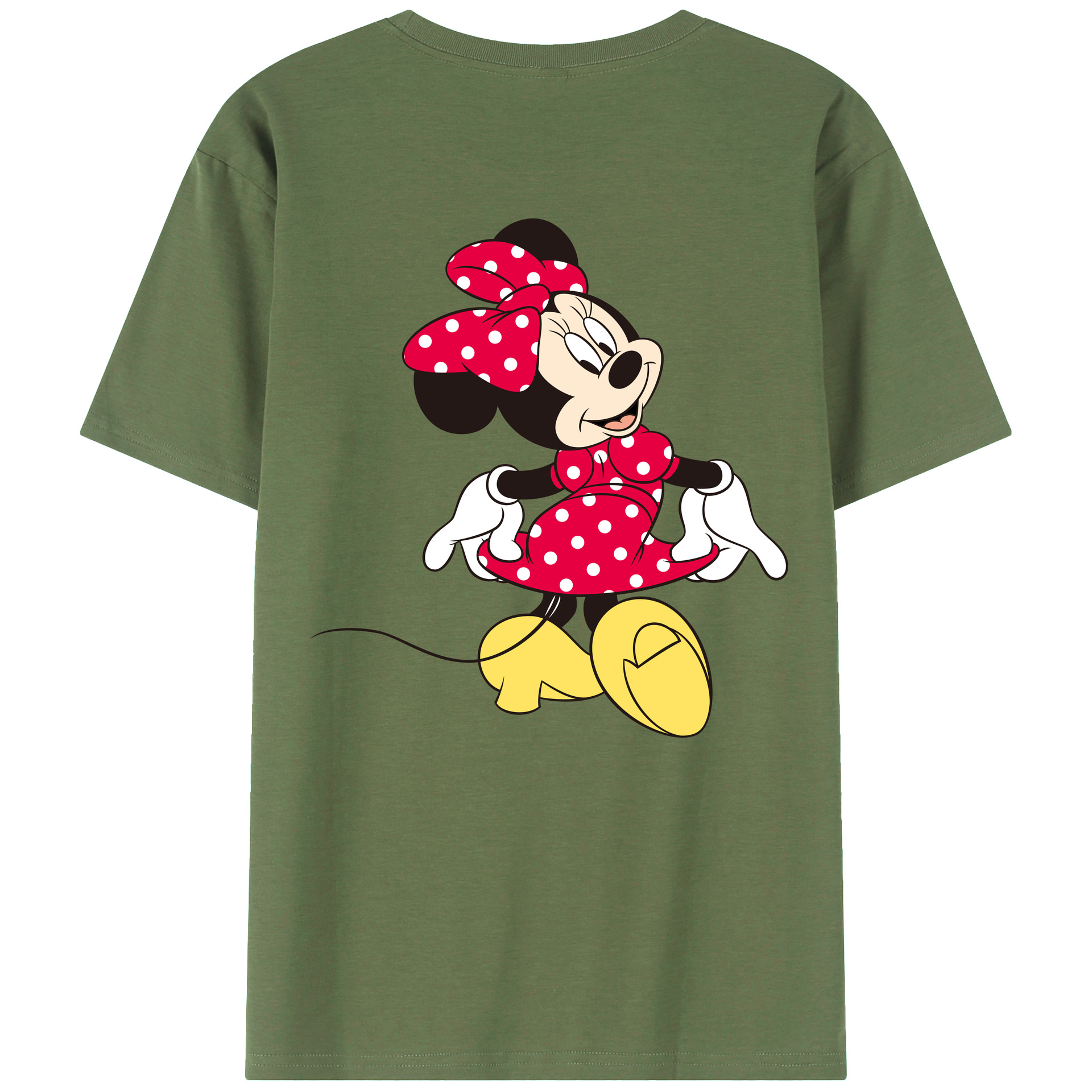 ミッキーマウス Mickey Mouse 綿100％ メンズ半袖Tシャツ（バックプリント） 通気性